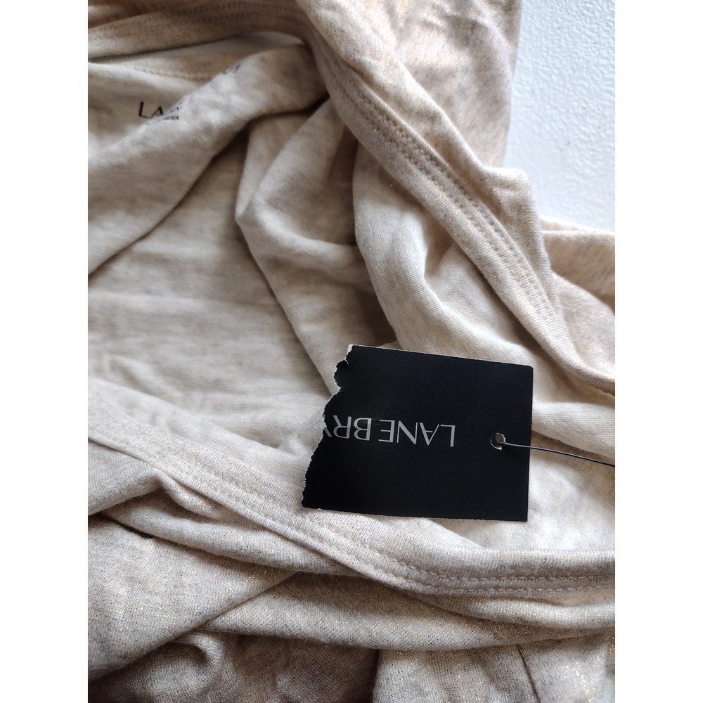 Lane Bryant Women 26/28 Champagne Gold Metallic Shimmer Scoop Neck Tank Top NEW - Picture 8 of 8